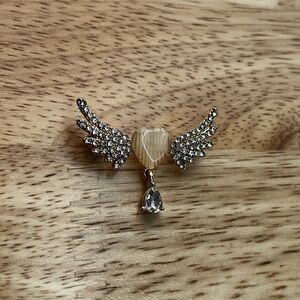 Gold Winged Heart Pendant
